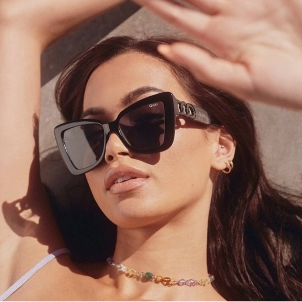 Quay Australia Chain Reaction Black Sunglasses - Picture 3 of 8